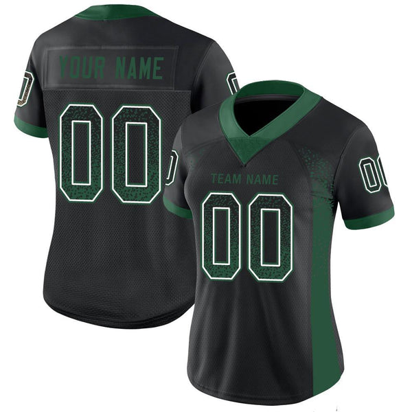 Custom Black Grass Green-White Drift Fashion Football Jersey alternate