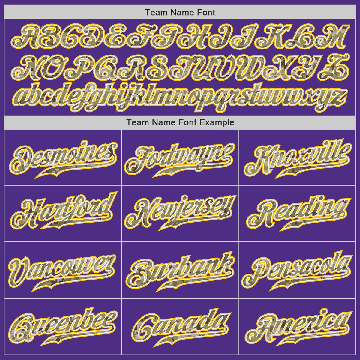 Custom Purple Camo-Gold Authentic Throwback Basketball Jersey - Front