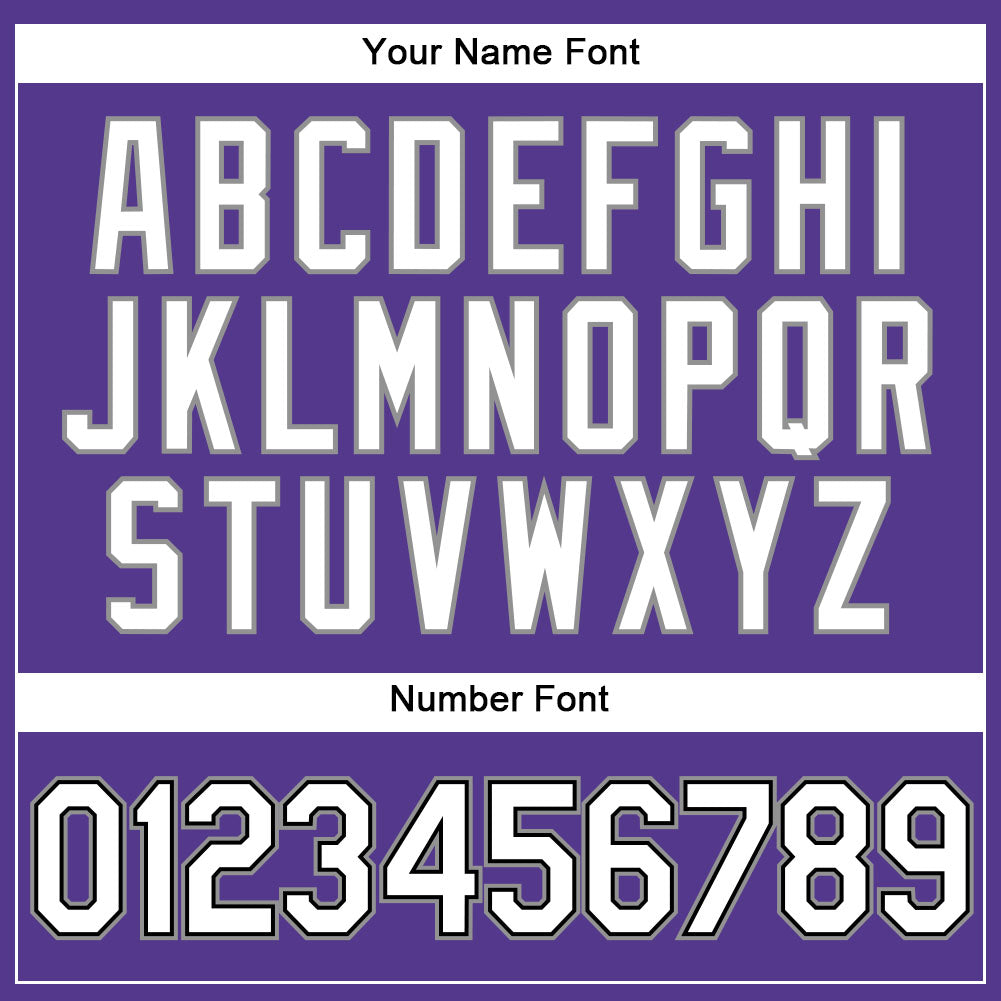 Custom Purple Black Pinstripe White-Gray Authentic Basketball Jersey - Detail