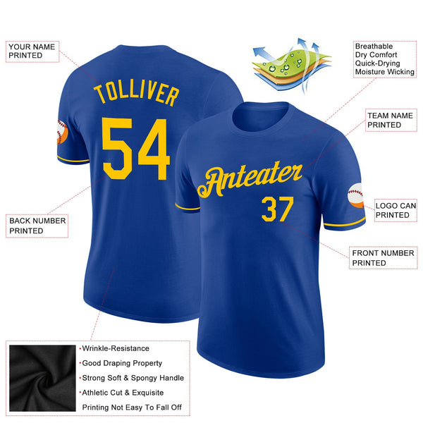 Custom Royal Gold Performance T-Shirt alternate