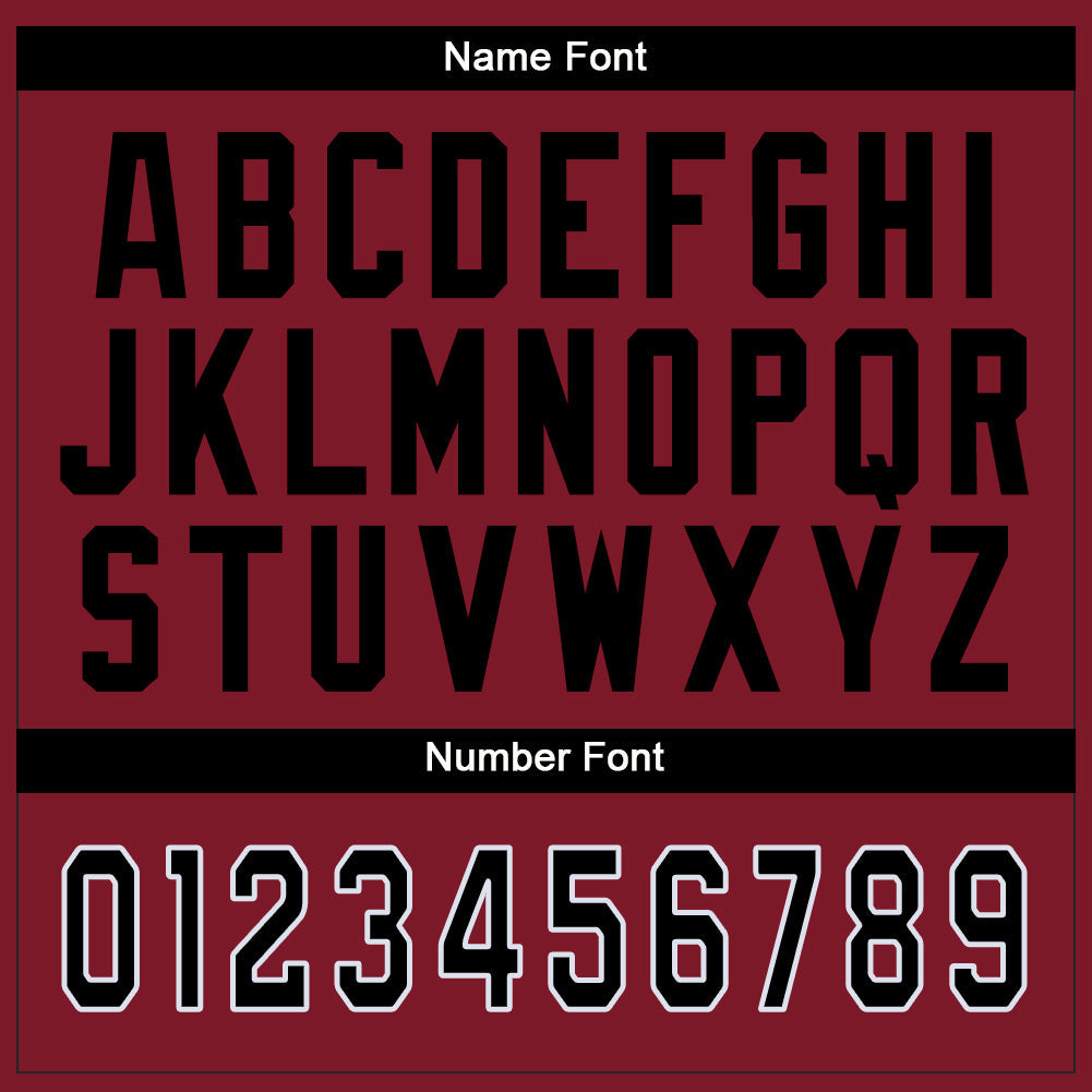 Custom Cardinal Black-White Split Fashion Football Jersey - Detail