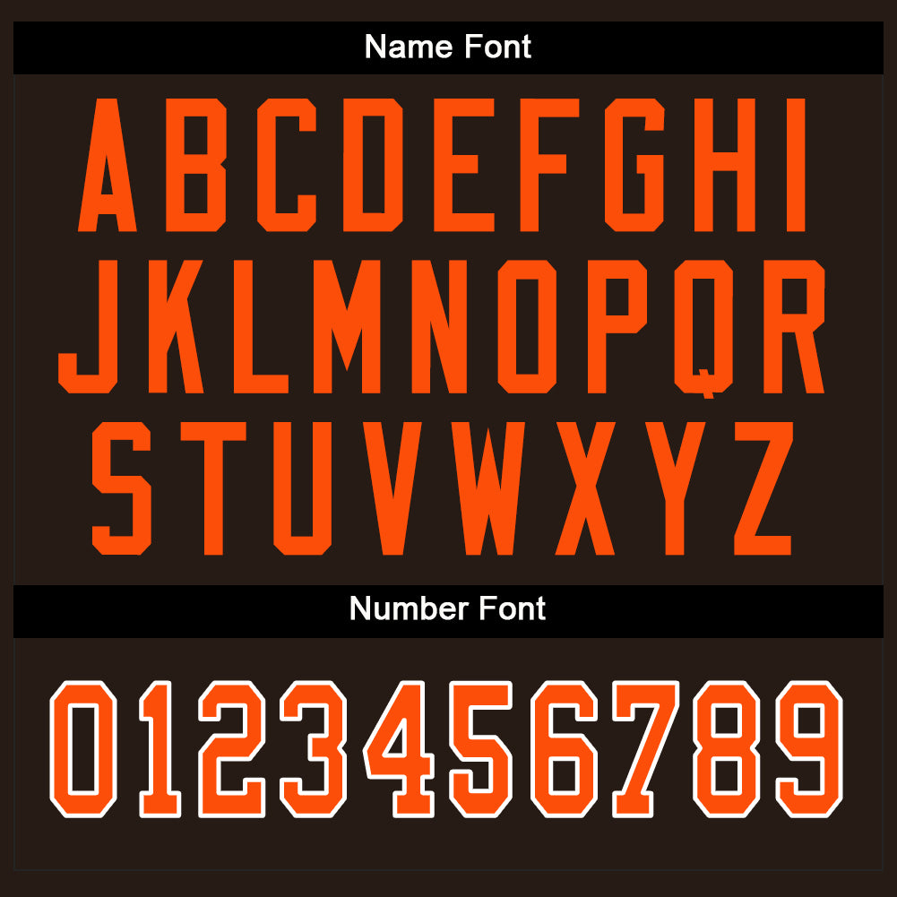 Custom Brown Orange-White Split Fashion Football Jersey - Detail