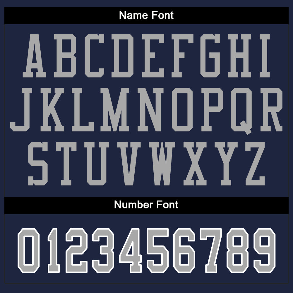 Custom Navy Gray-White Split Fashion Football Jersey - Detail