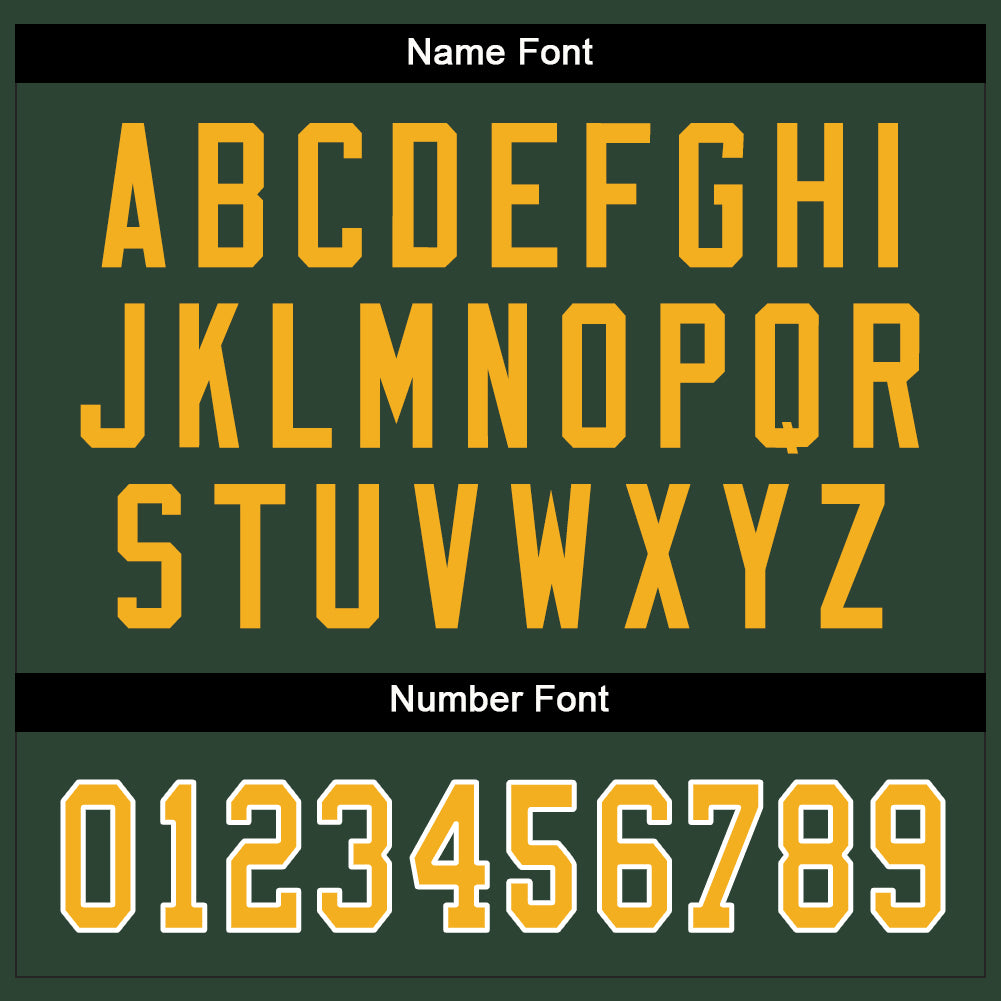 Custom Green Gold-White Split Fashion Football Jersey - Detail