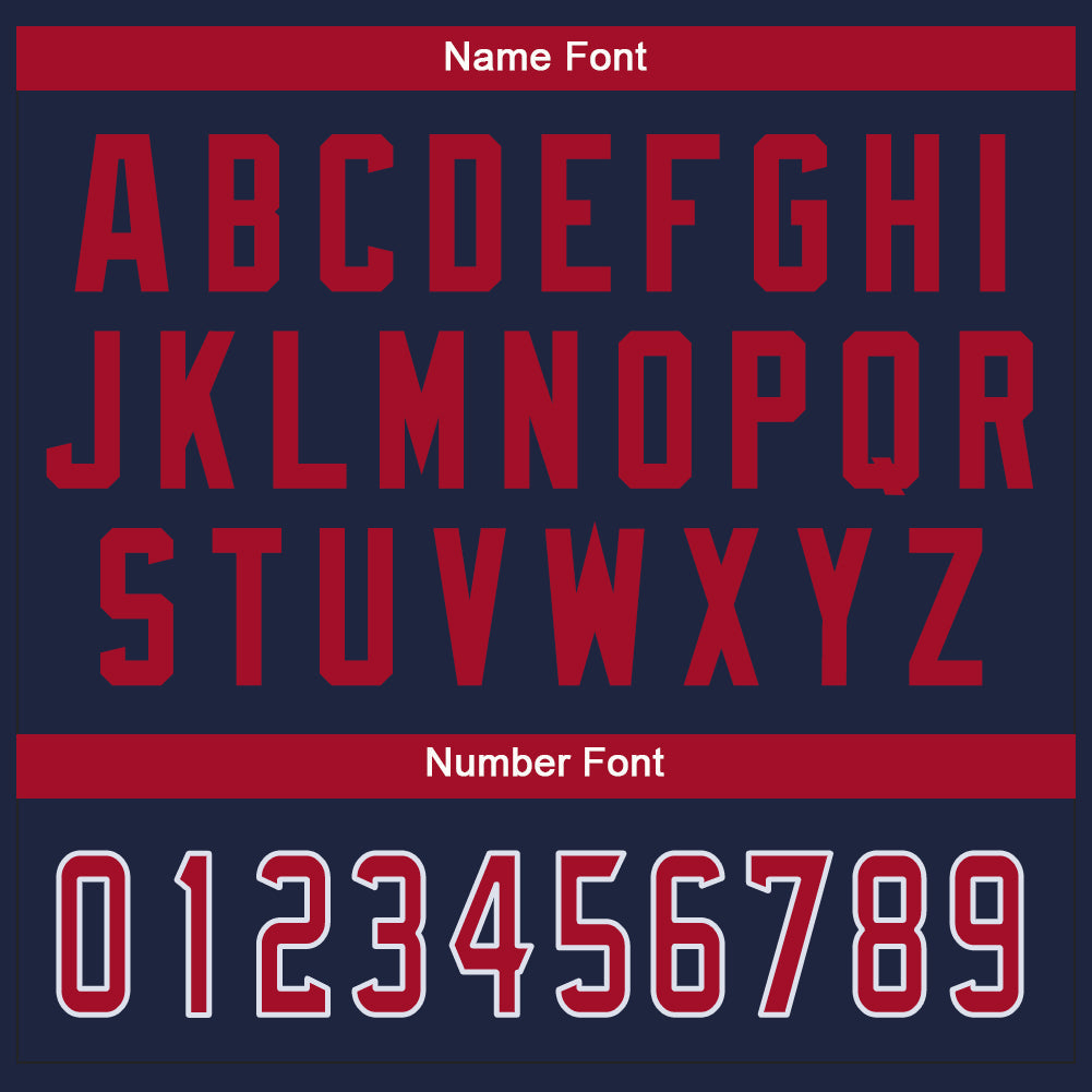 Custom Navy Red-White Split Fashion Football Jersey - Detail
