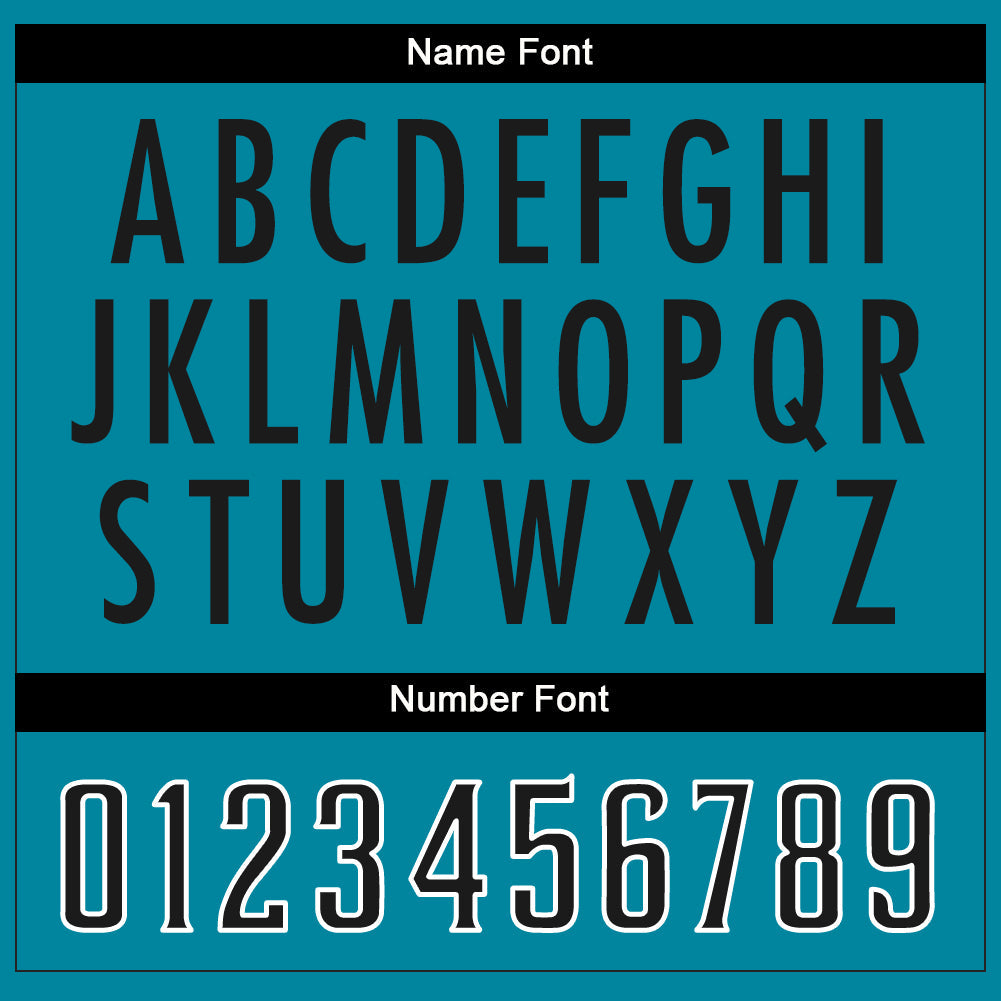 Custom Teal Black-White Split Fashion Football Jersey - Detail