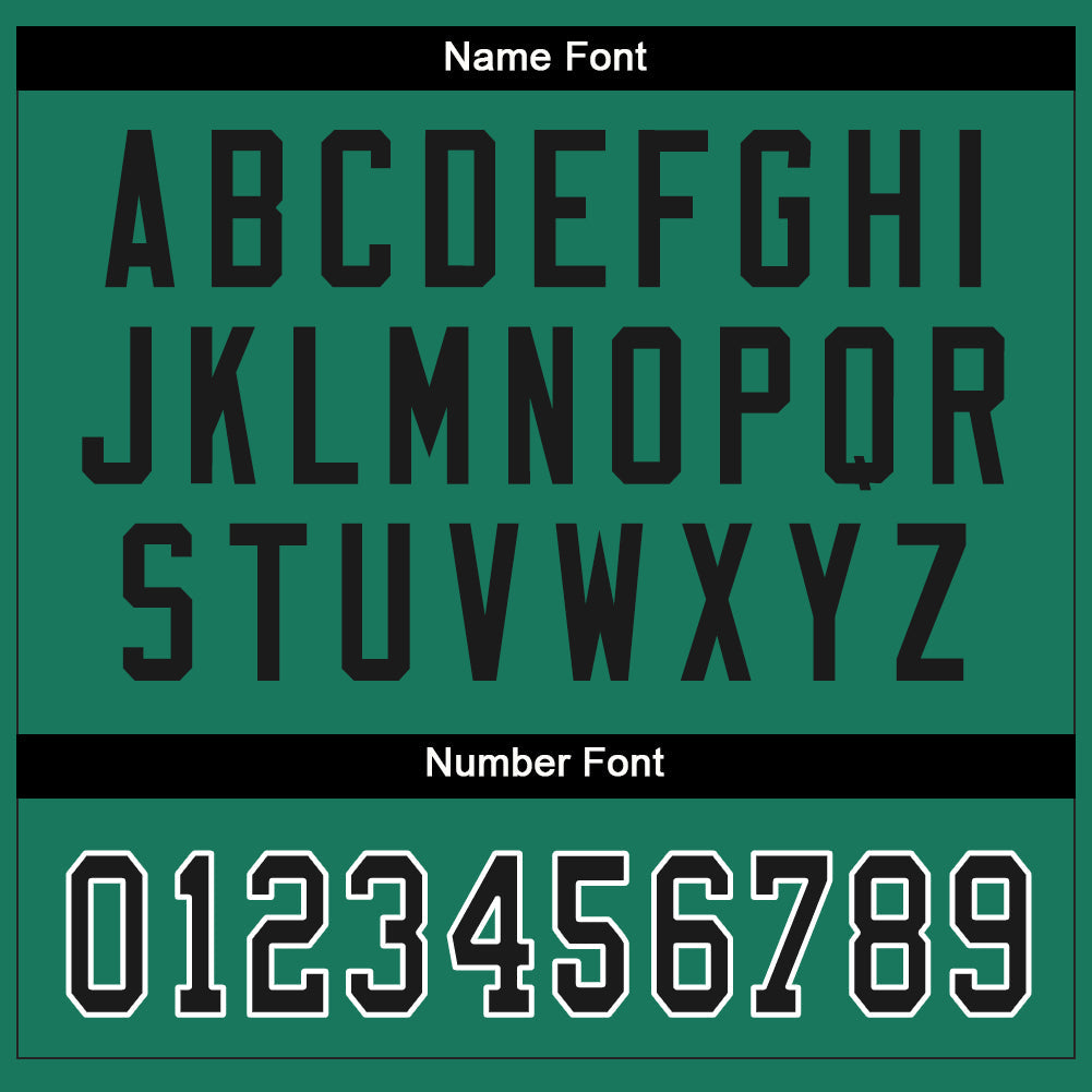 Custom Kelly Green Black-White Split Fashion Football Jersey - Detail