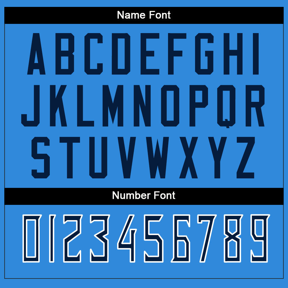 Custom Powder Blue Navy-White Split Fashion Football Jersey - Detail