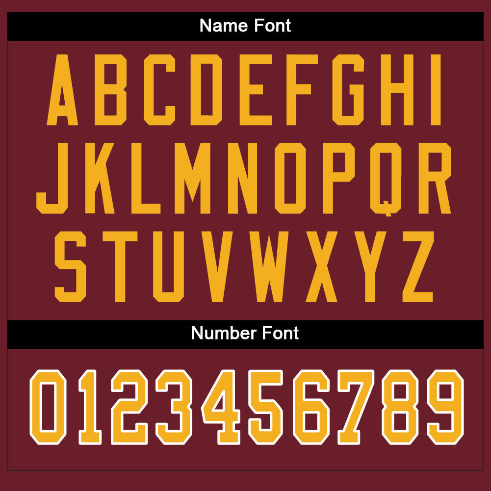 Custom Burgundy Gold-White Split Fashion Football Jersey - Detail