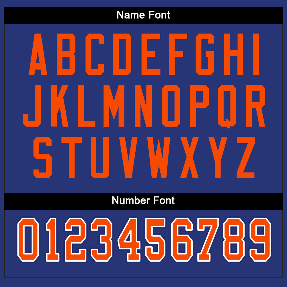 Custom Royal Orange-White Split Fashion Football Jersey - Detail