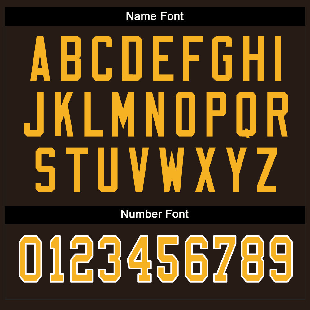 Custom Brown Gold-White Split Fashion Football Jersey - Detail