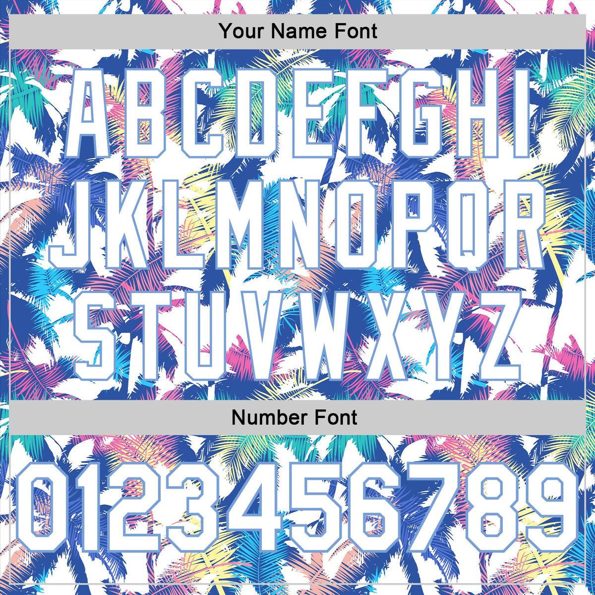 Custom White White-Light Blue 3D Pattern Hawaii Palm Trees Authentic Basketball Jersey - Detail